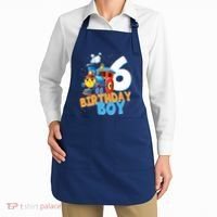 6th Birthday Train Boy Girl 6 Years Old Im Six Gift Apron thumb 2