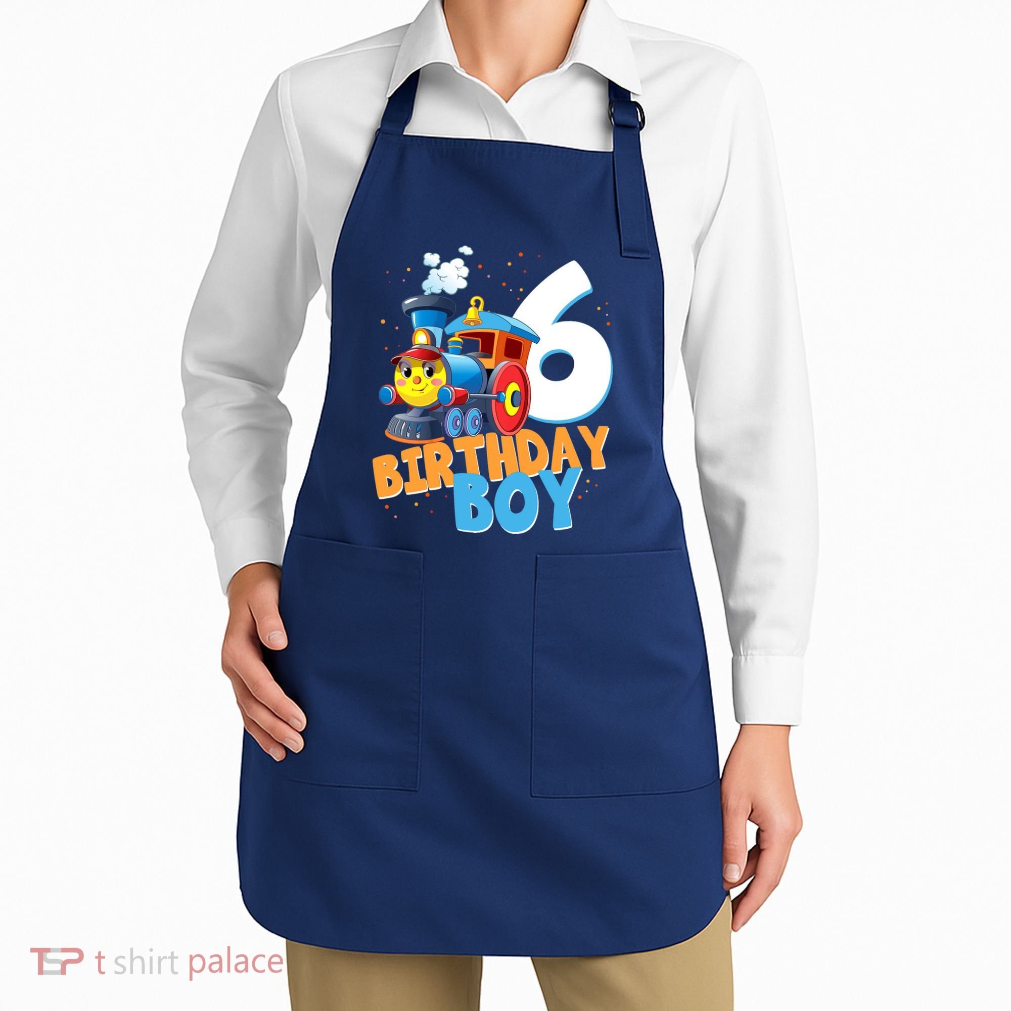 6th Birthday Train Boy Girl 6 Years Old Im Six Gift Apron