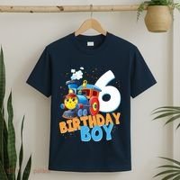 6th Birthday Train Boy Girl 6 Years Old Im Six Gift T-Shirt thumb 2