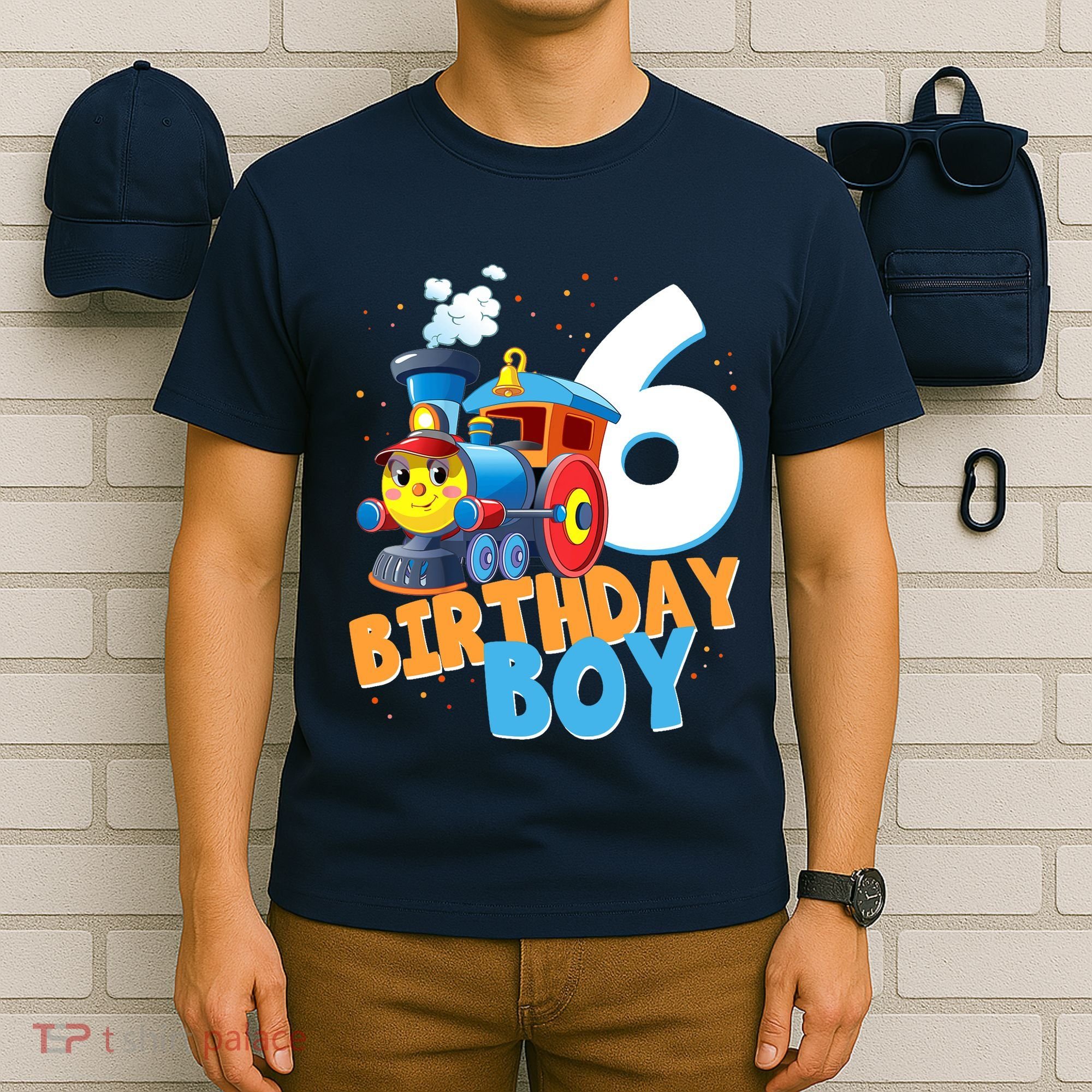 6th Birthday Train Boy Girl 6 Years Old Im Six Gift T-Shirt