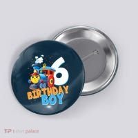 6th Birthday Train Boy Girl 6 Years Old Im Six Gift Button thumb 0