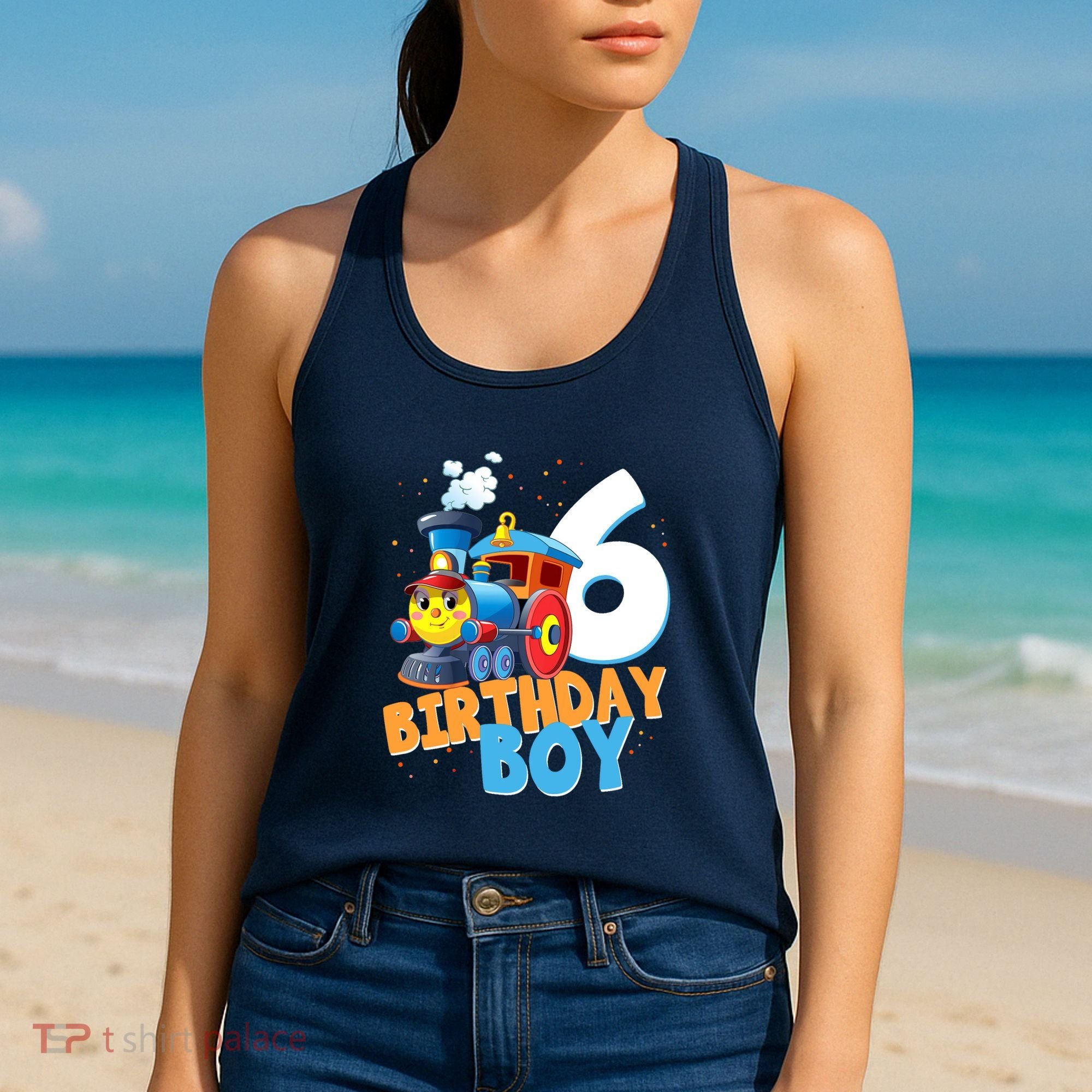 6th Birthday Train Boy Girl 6 Years Old Im Six Gift Women's Tank Top