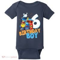 6th Birthday Train Boy Girl 6 Years Old Im Six Gift Baby Bodysuit thumb 0