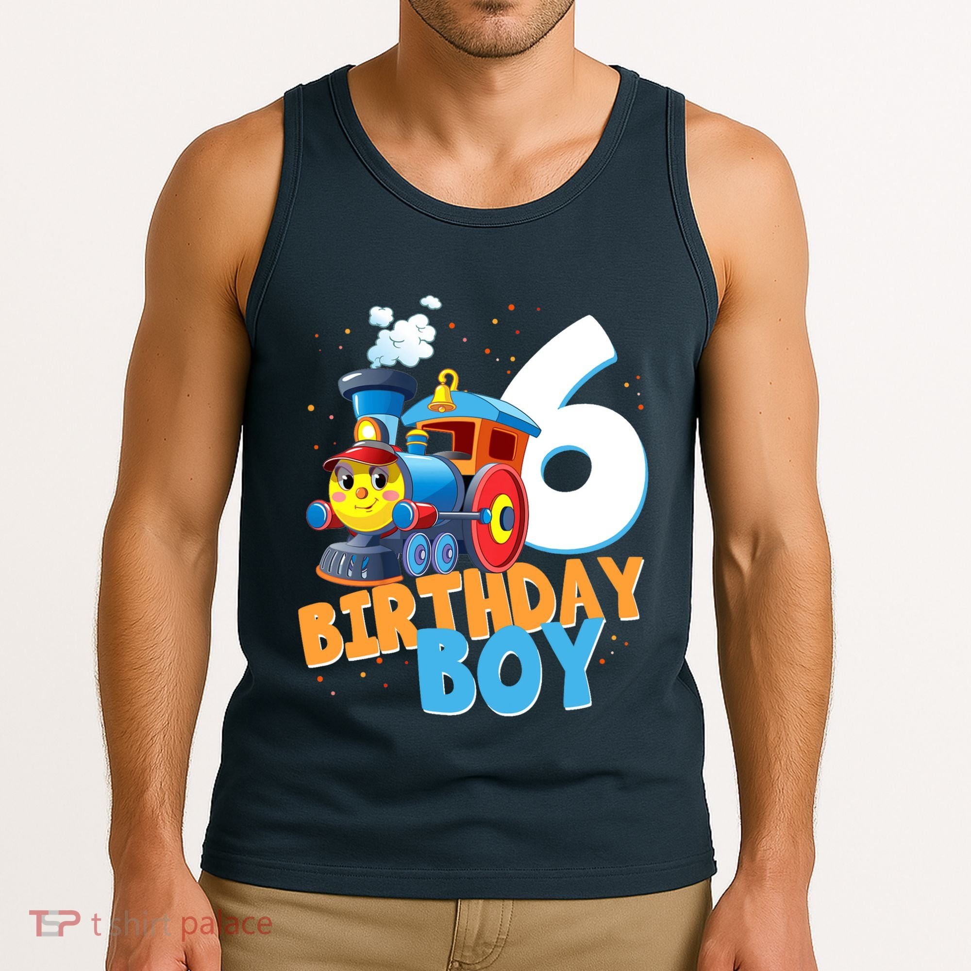 6th Birthday Train Boy Girl 6 Years Old Im Six Gift Tank Top