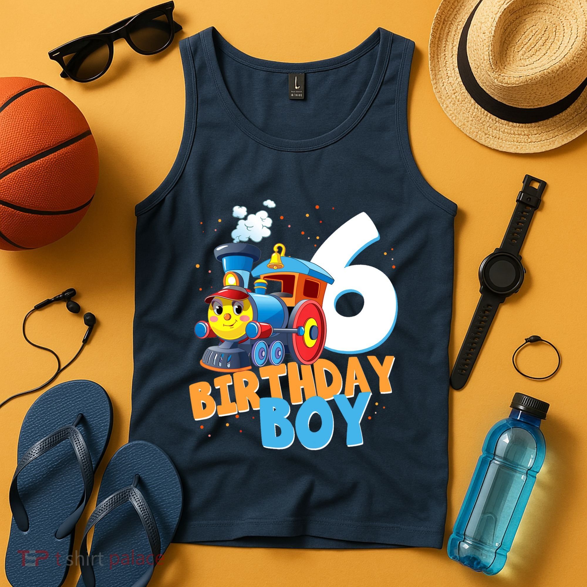 6th Birthday Train Boy Girl 6 Years Old Im Six Gift Tank Top