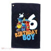 6th Birthday Train Boy Girl 6 Years Old Im Six Gift Golf Towel thumb 0