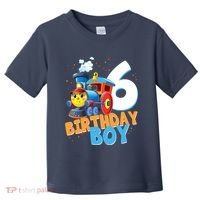 6th Birthday Train Boy Girl 6 Years Old Im Six Gift Toddler T-Shirt thumb 0