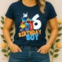 6th Birthday Train Boy Girl 6 Years Old Im Six Gift Women's T-Shirt thumb 2
