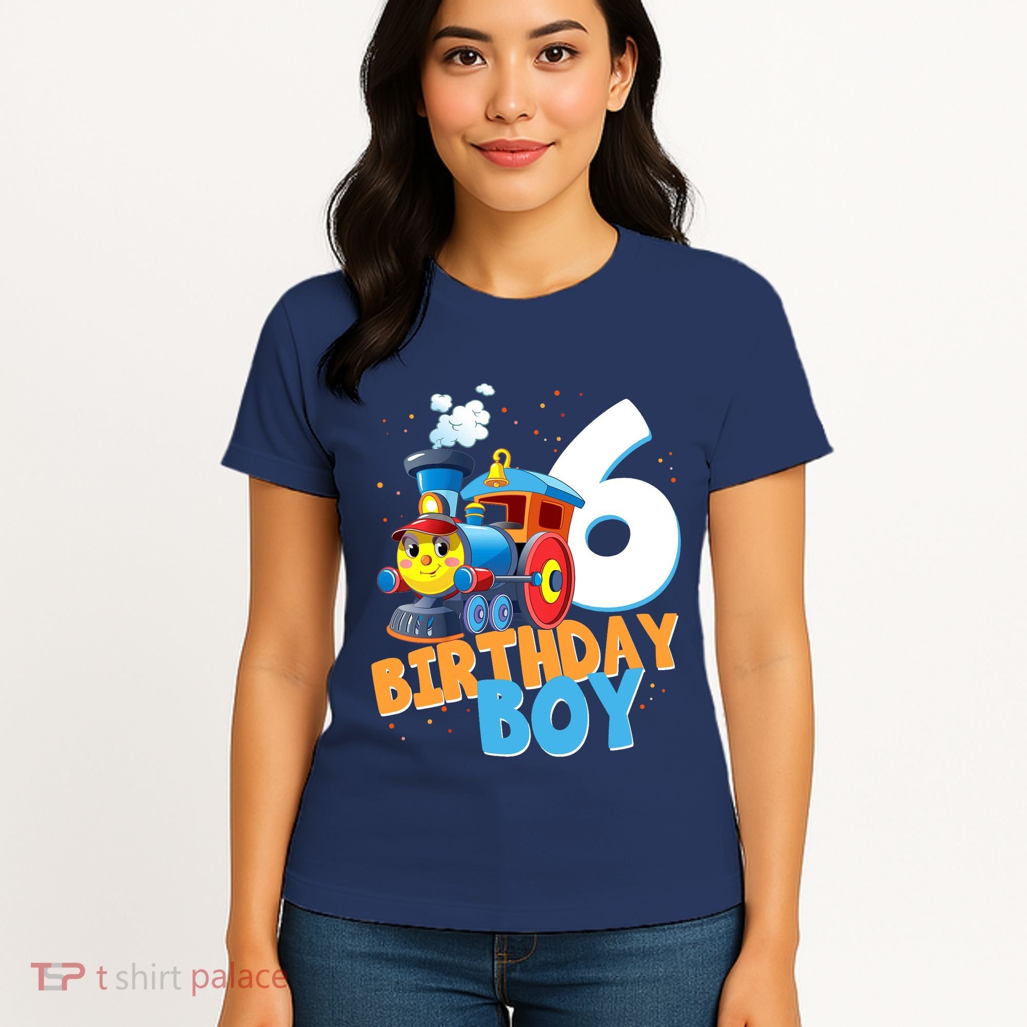 6th Birthday Train Boy Girl 6 Years Old Im Six Gift Women's T-Shirt