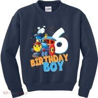 6th Birthday Train Boy Girl 6 Years Old Im Six Gift Kids Sweatshirt thumb 0