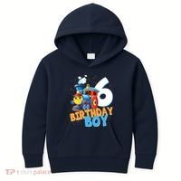 6th Birthday Train Boy Girl 6 Years Old Im Six Gift Kids Hoodie thumb 0