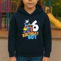 6th Birthday Train Boy Girl 6 Years Old Im Six Gift Kids Hoodie thumb 3