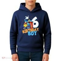 6th Birthday Train Boy Girl 6 Years Old Im Six Gift Kids Hoodie thumb 4
