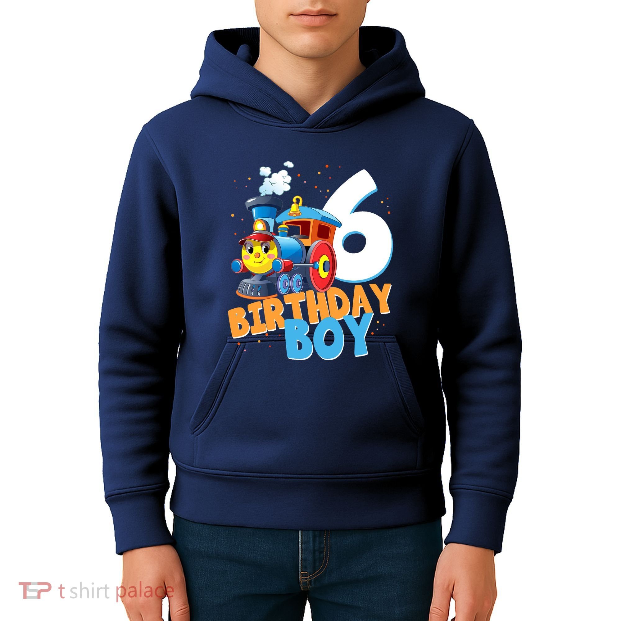 6th Birthday Train Boy Girl 6 Years Old Im Six Gift Kids Hoodie