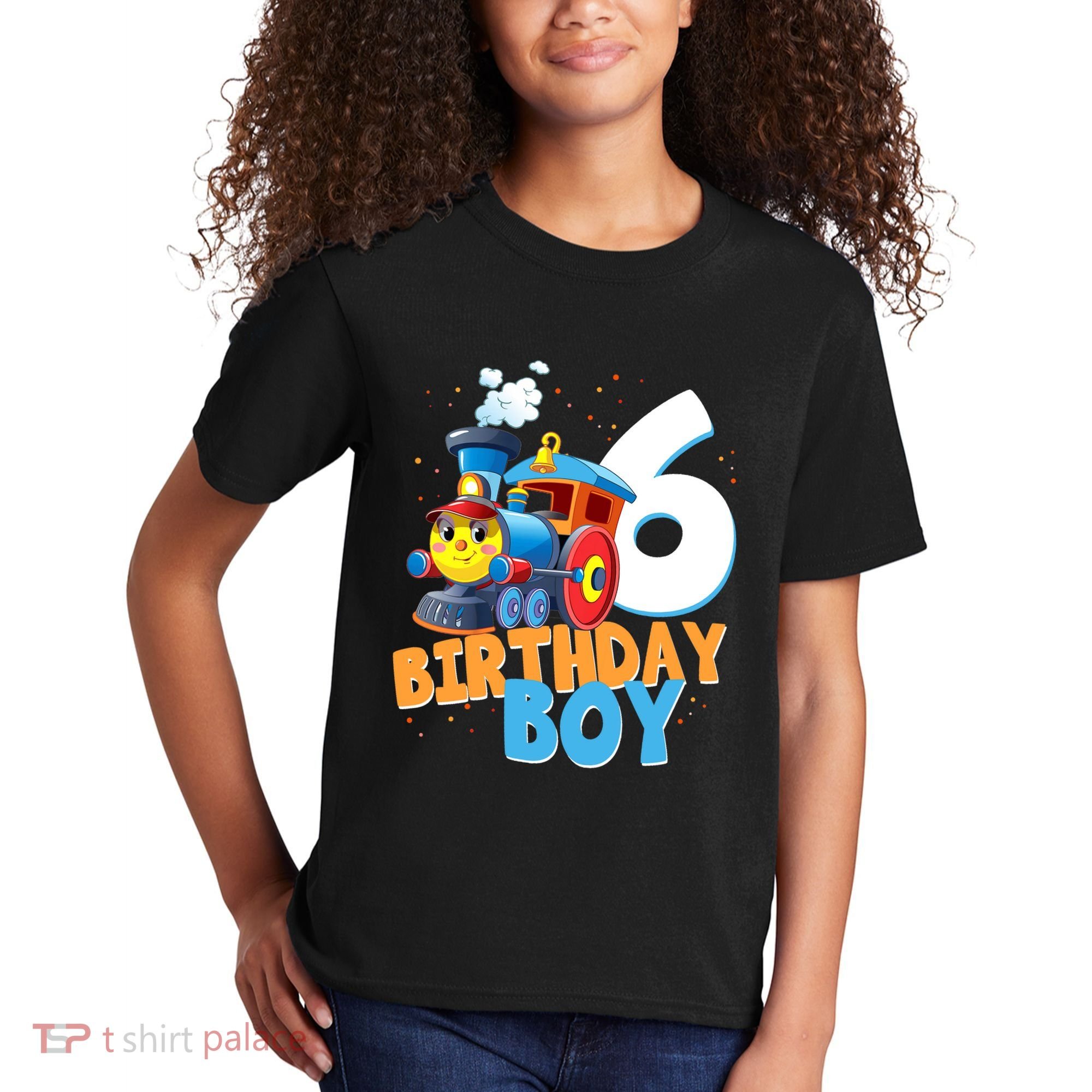 6th Birthday Train Boy Girl 6 Years Old Im Six Gift Kids T-Shirt