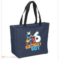 6th Birthday Train Boy Girl 6 Years Old Im Six Gift Tote Bag thumb 2