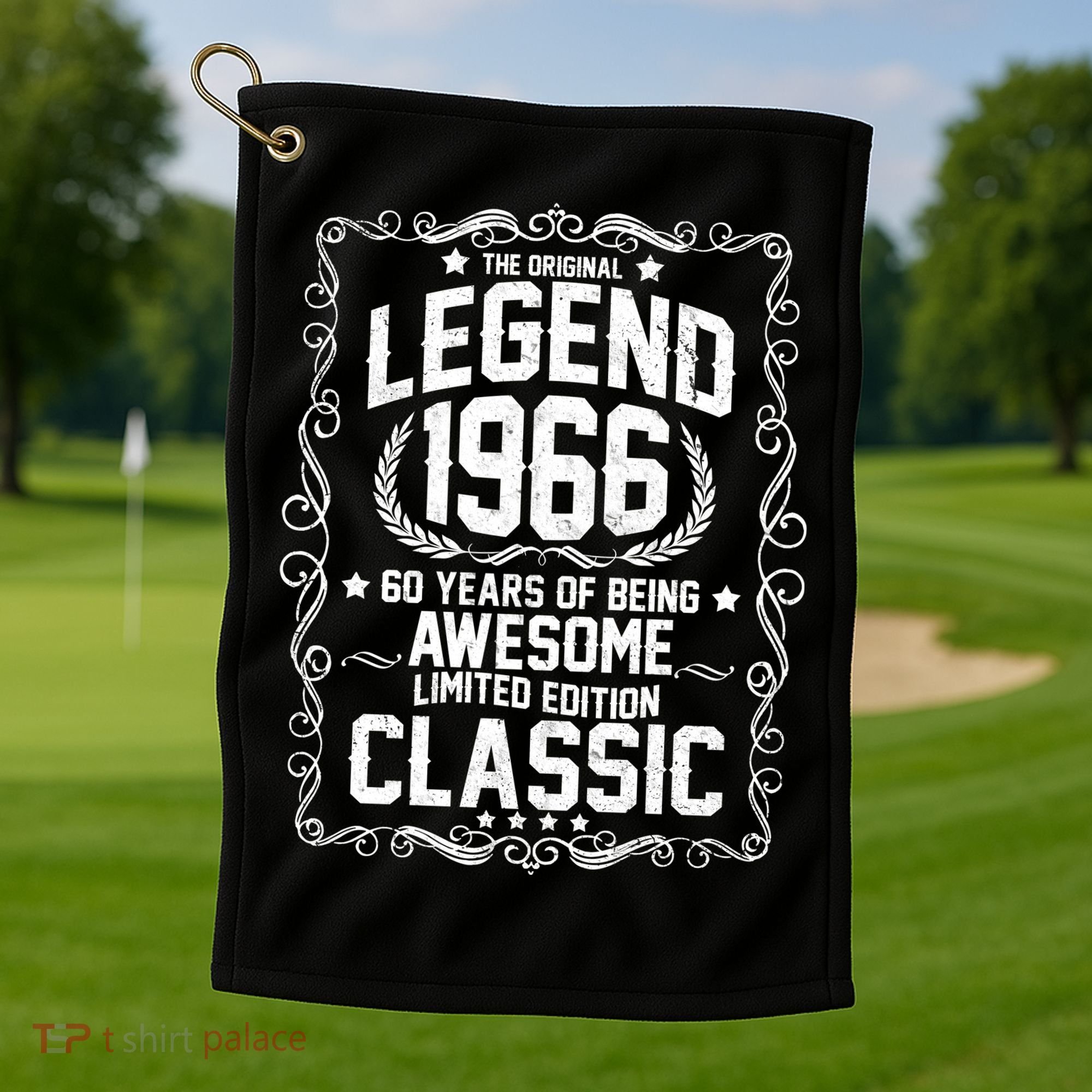 60th Birthday The Original Legend 1966 Awesome Classic  Golf Towel