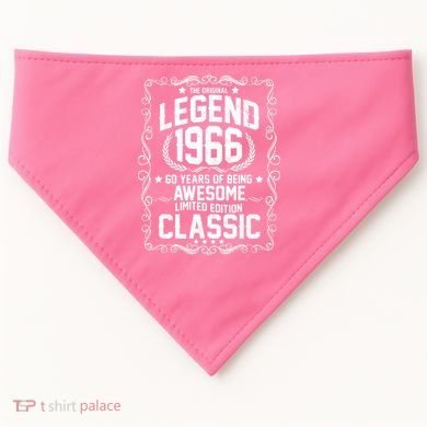 60th Birthday The Original Legend 1966 Awesome Classic  USA-Made Doggie Bandana