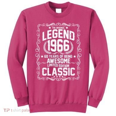 60th Birthday The Original Legend 1966 Awesome Classic  Sweatshirt