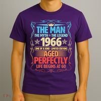 60th Birthday The Man The Myth The Legend 1966 One Of A Kind Limited Edition T-Shirt thumb 3