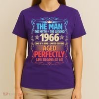 60th Birthday The Man The Myth The Legend 1966 One Of A Kind Limited Edition T-Shirt thumb 4