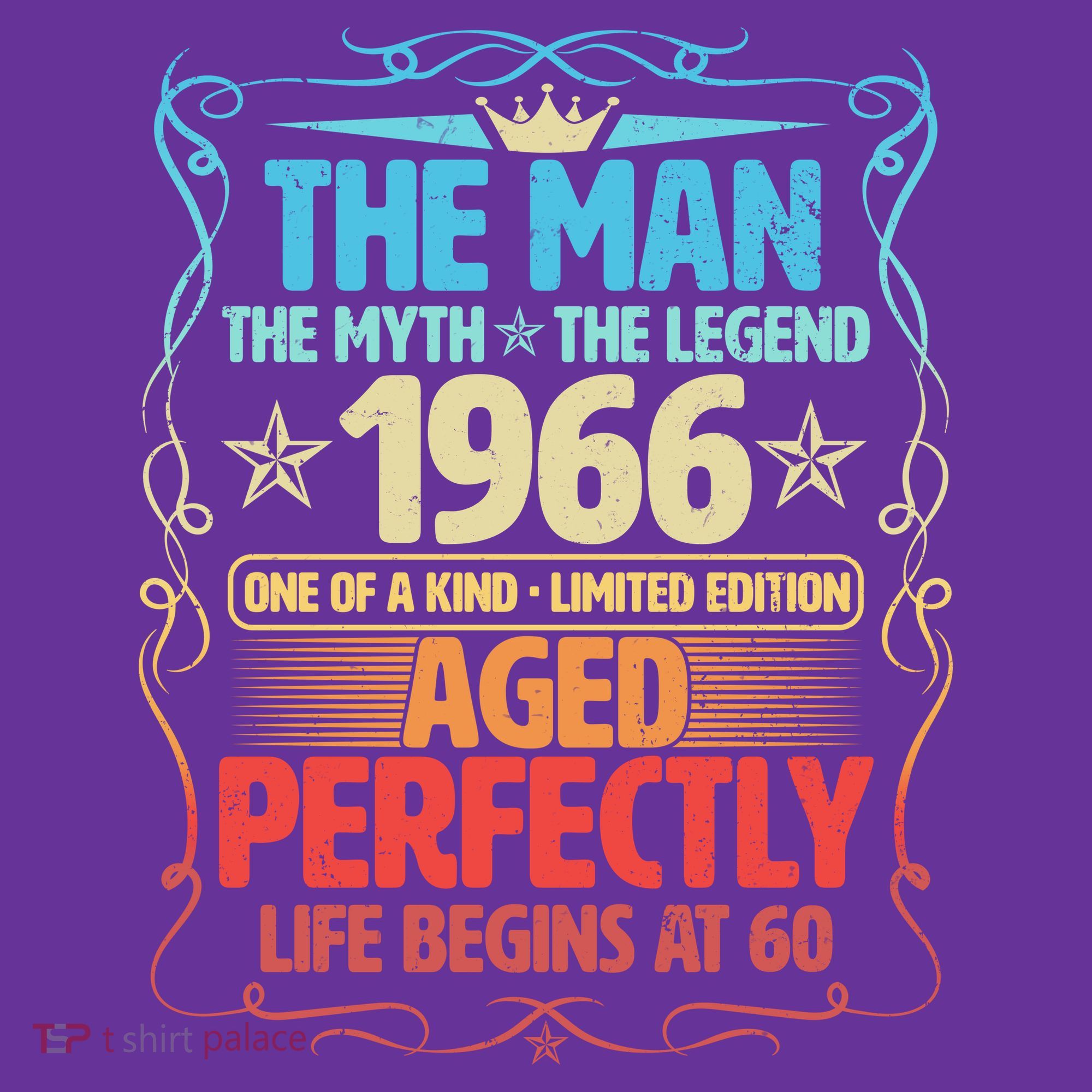 60th Birthday The Man The Myth The Legend 1966 One Of A Kind Limited Edition T-Shirt