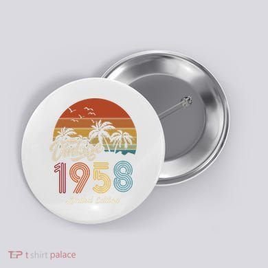 65th Birthday Vintage Limited Edition 1958 Button