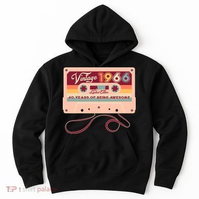60th Birthday Vintage 1966 Limited Edition Cassette Tape Hoodie