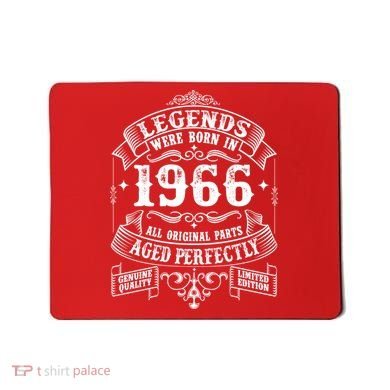 60th Birthday Vintage Scroll Border Legends Were Born Age Perfectly 1966 Mousepad