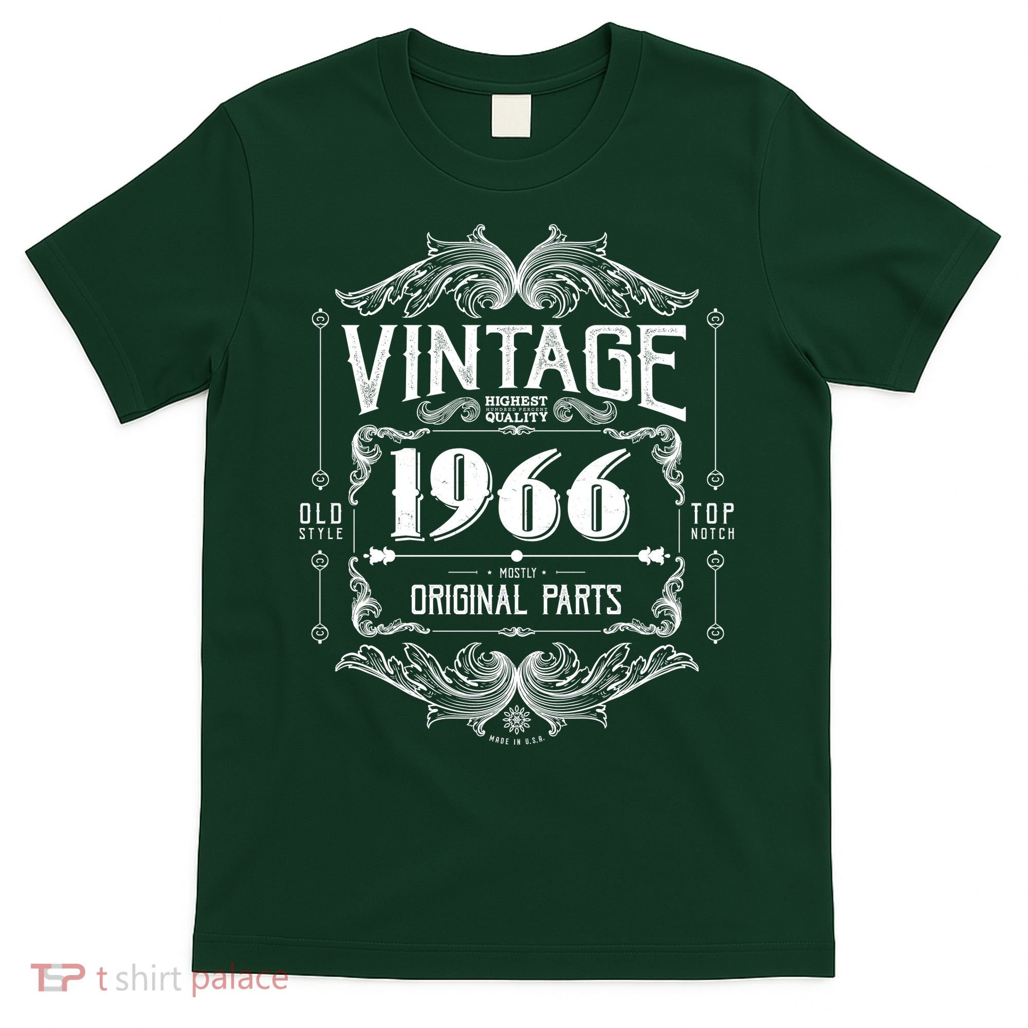 60th Birthday Vintage 1966 Old Style Top Notch Mostly Original Parts Whiskey Label T-Shirt