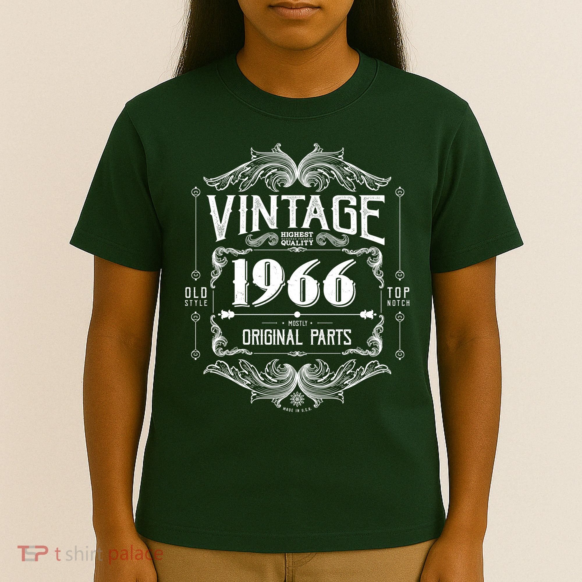 60th Birthday Vintage 1966 Old Style Top Notch Mostly Original Parts Whiskey Label T-Shirt