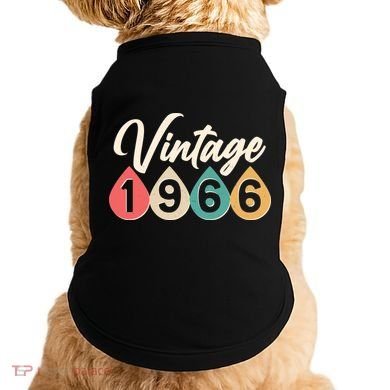 60th Birthday Vintage 1966 Retro Teardrop Design  Doggie Tank