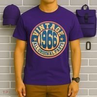 60th Birthday Vintage 1966 All Original Parts Shield Emblem  T-Shirt thumb 6