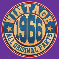 60th Birthday Vintage 1966 All Original Parts Shield Emblem  T-Shirt thumb 7