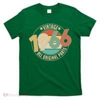 60th Birthday Vintage 1966 All Original Parts Emblem T-Shirt thumb 0
