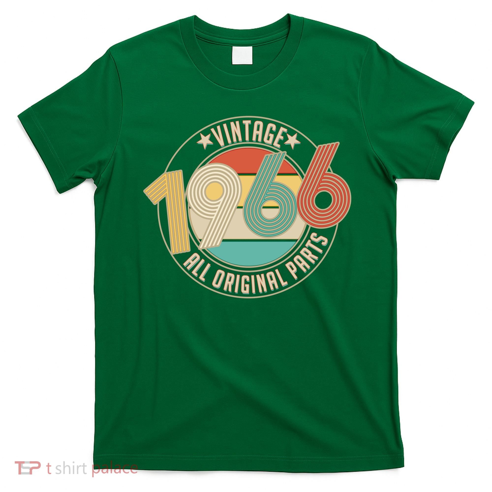 60th Birthday Vintage 1966 All Original Parts Emblem T-Shirt