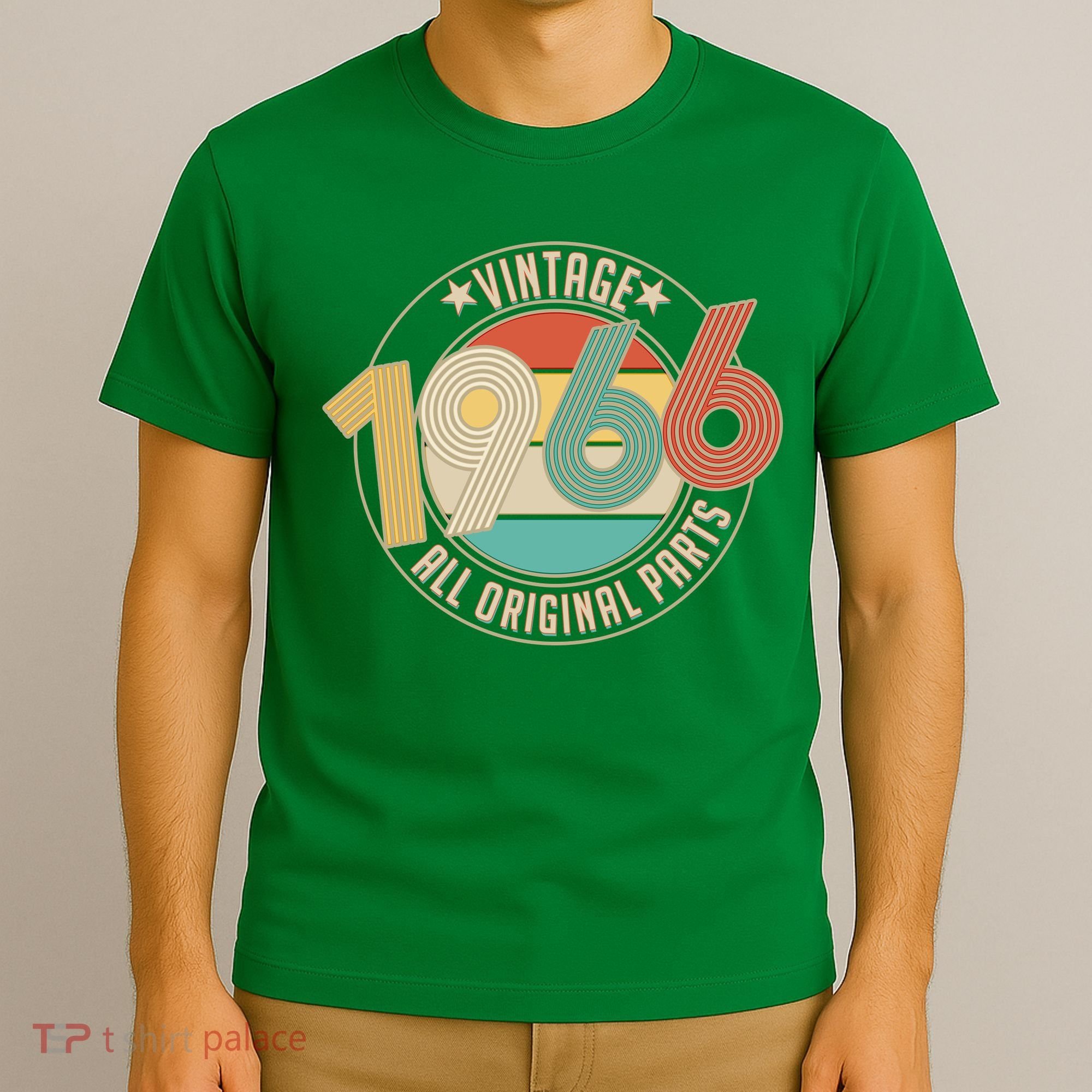 60th Birthday Vintage 1966 All Original Parts Emblem T-Shirt