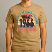 60th Birthday Vintage 1966 60 Years Of Being Awesome Limited Edition  T-Shirt thumb 3