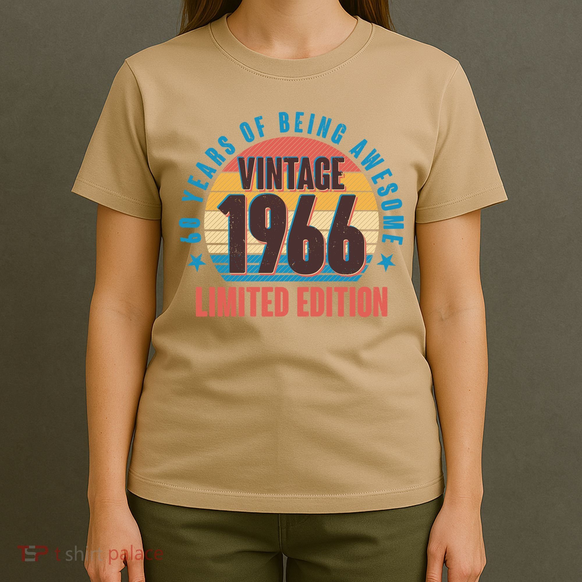 60th Birthday Vintage 1966 60 Years Of Being Awesome Limited Edition  T-Shirt