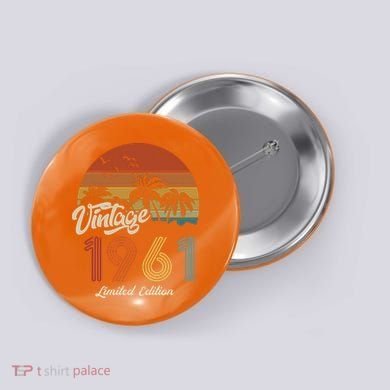 62nd Birthday Vintage Limited Edition 1961 Button