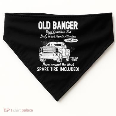60th Birthday Vintage Old Banger 60 Years Old Good Condition But Bodywork Needs USA-Made Doggie Bandana