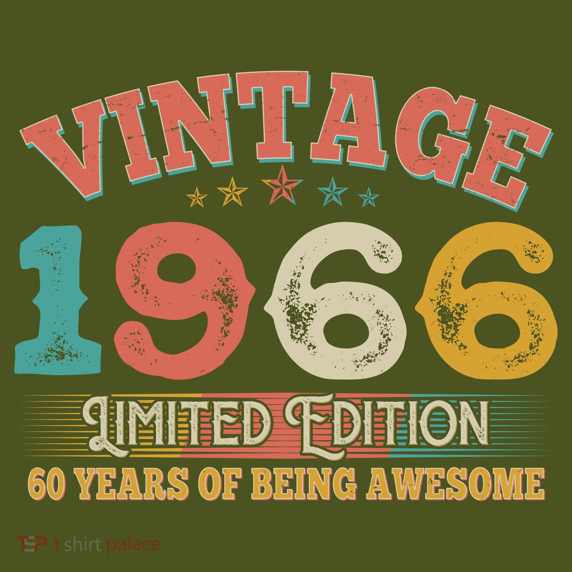 60th Birthday Vintage 1966 Limited Edition 60 Years Of Being Awesome T-Shirt