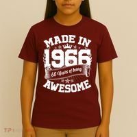 60th Birthday Vintage Crown Made In 1966 60 Years Of Being Awesome T-Shirt thumb 4