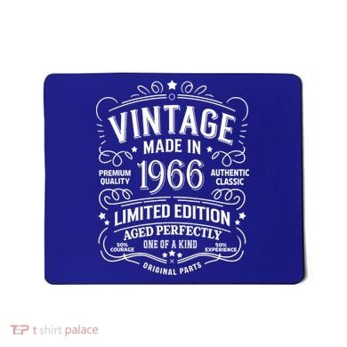 60th Birthday Vintage Made In 1966 Premium Quality Authentic Classic Birthday Mousepad