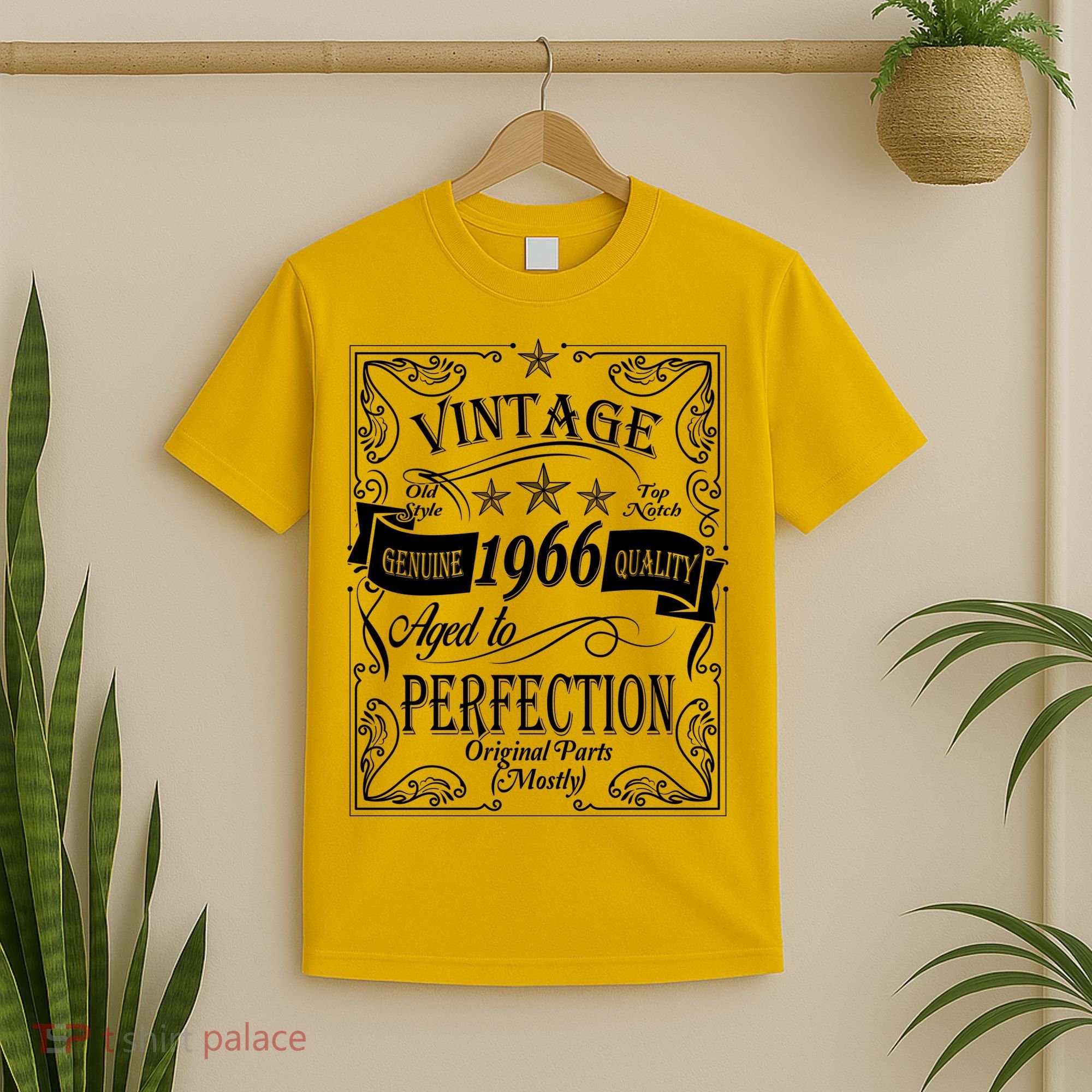 60th Birthday Vintage 1966 Genuine Quality Age To Perfection Original Parts Mostly T-Shirt