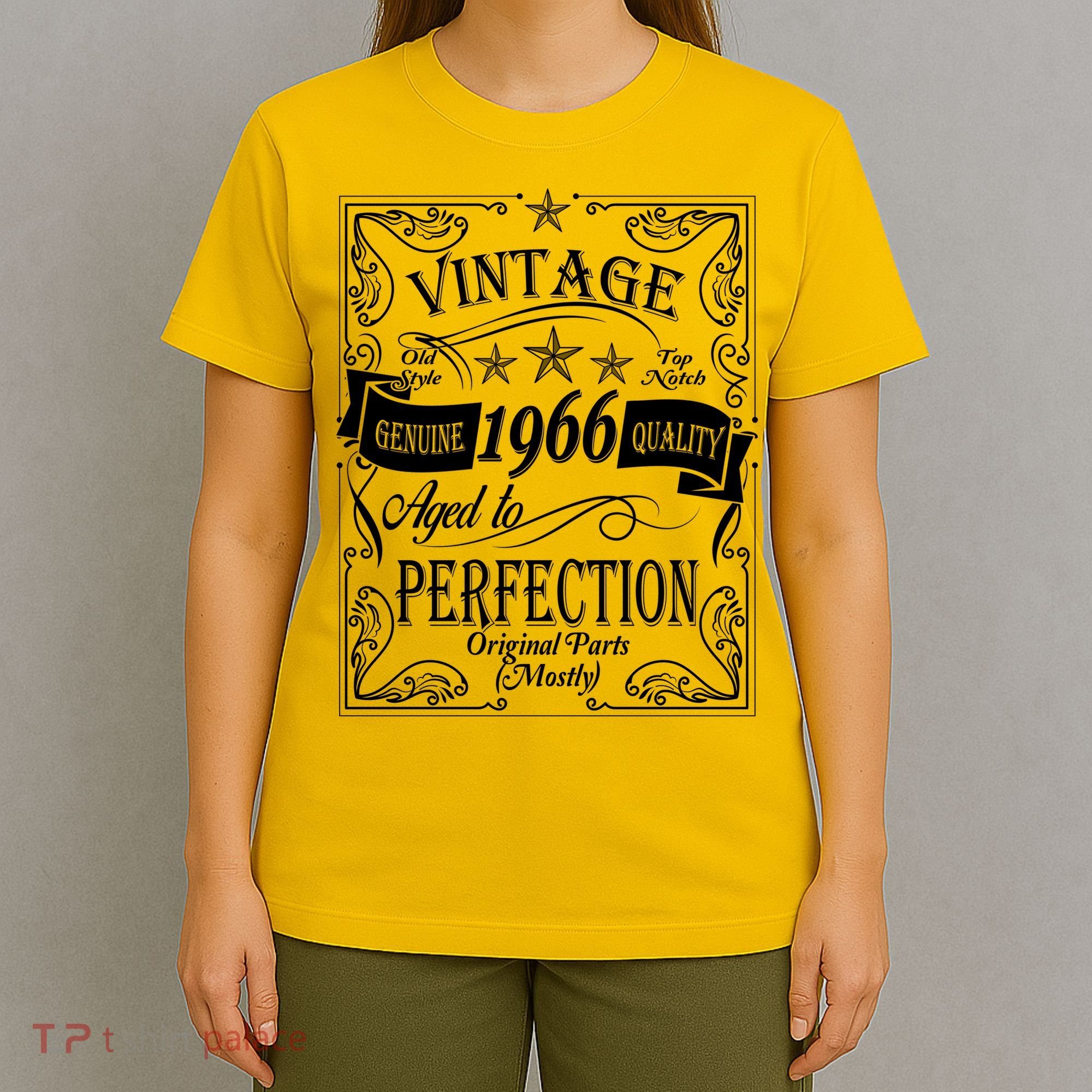 60th Birthday Vintage 1966 Genuine Quality Age To Perfection Original Parts Mostly T-Shirt