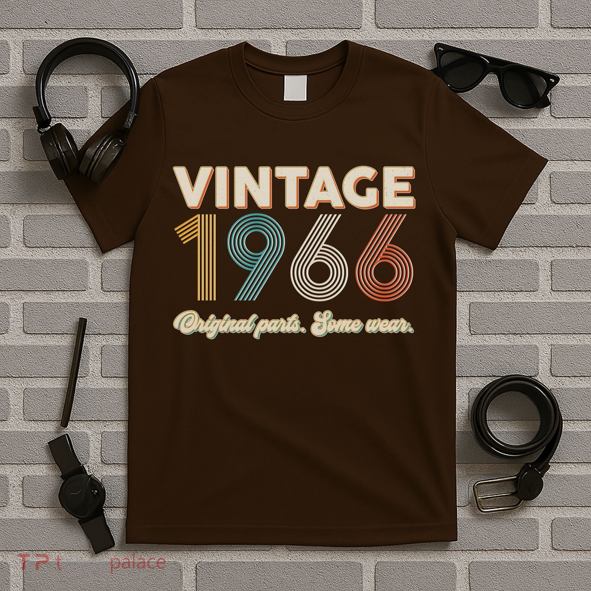 60th Birthday Vintage 1966 Original Parts Some Wear  T-Shirt