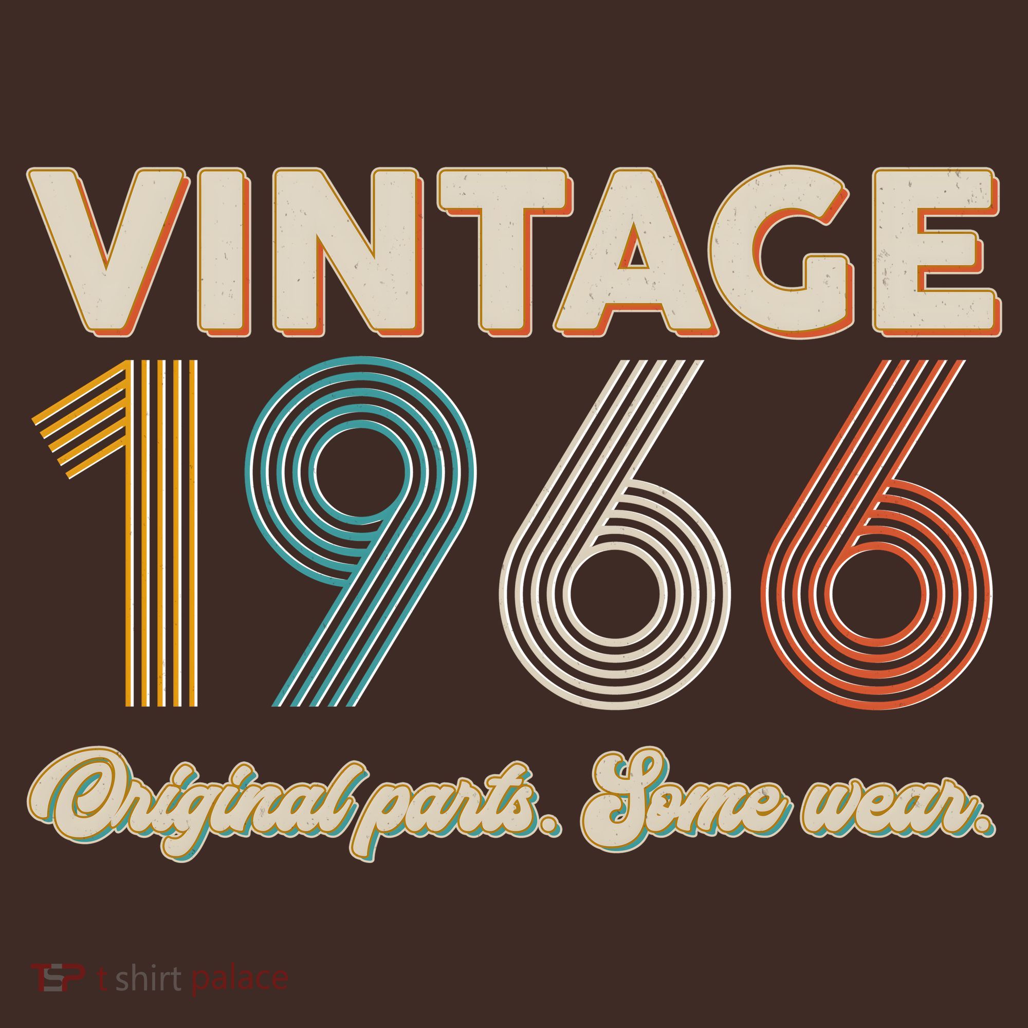60th Birthday Vintage 1966 Original Parts Some Wear  T-Shirt