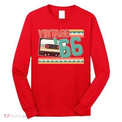 60th Birthday Vintage 1966 Cassette Tape  Long Sleeve Shirt