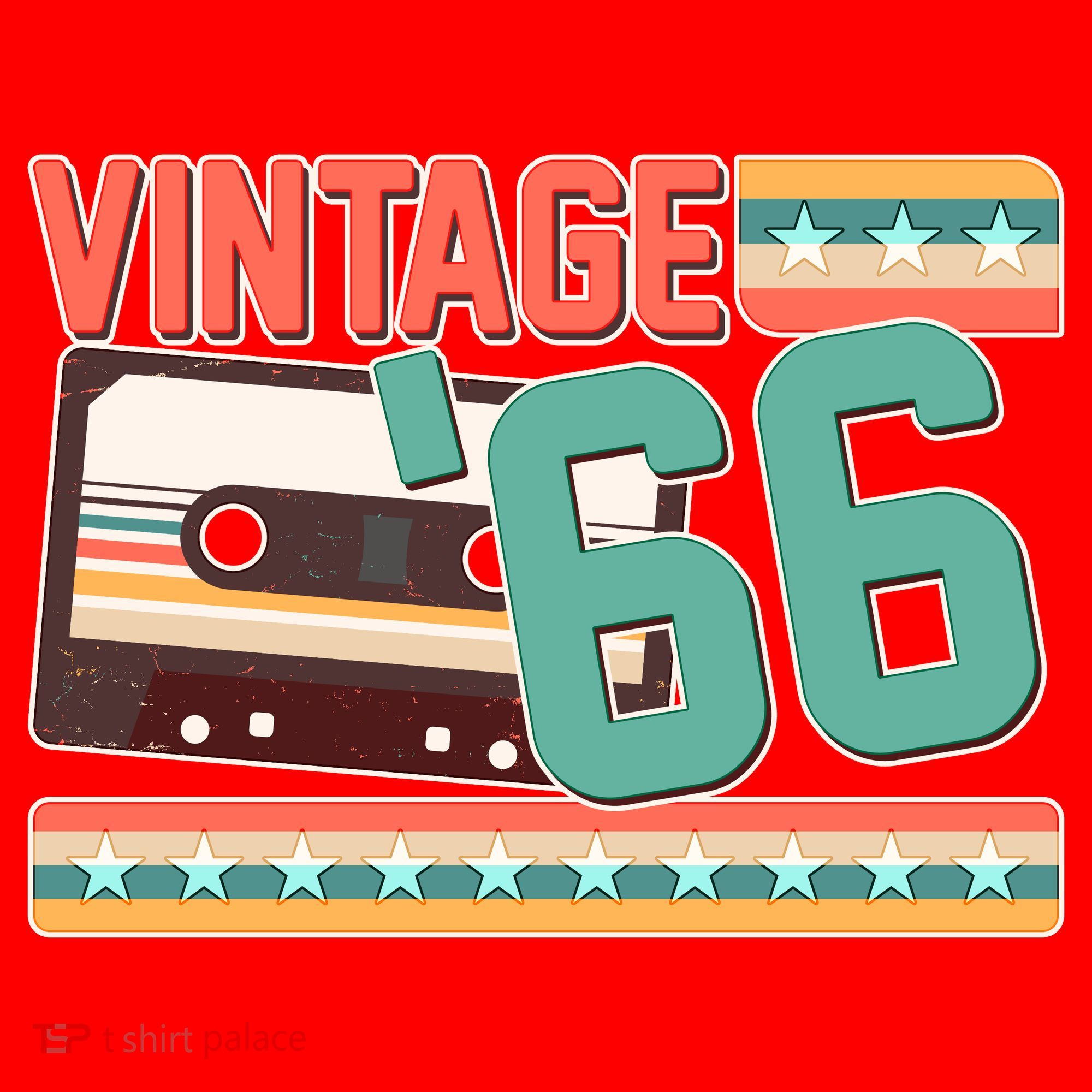 60th Birthday Vintage 1966 Cassette Tape  T-Shirt